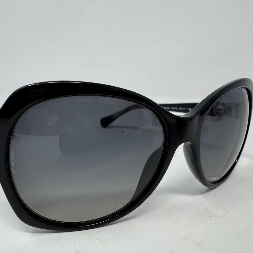 Dolce & Gabbana DG4163P Black Polarized Butterfly Sunglasses Silver Logo 501/T3 - Picture 7 of 7